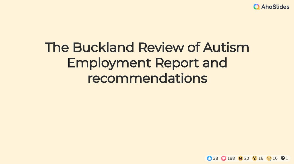 The Buckland Review of Autism Employment Report and recommendations