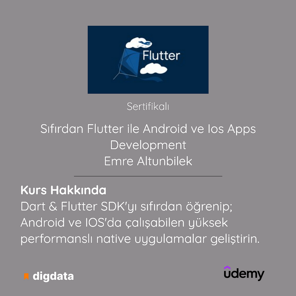 Flutter ve Dart dilini öğrenmek isteyenler için.