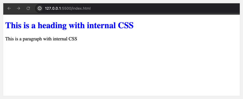 Internal CSS with HTML