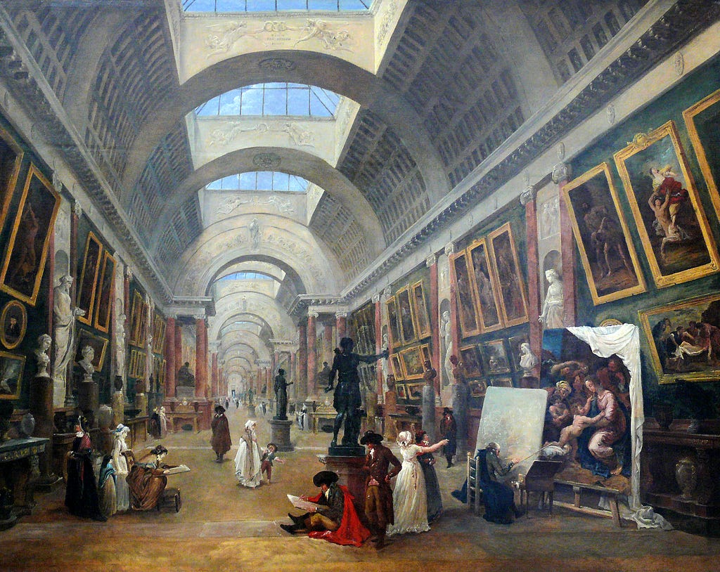 Painting of the Louvre from the french artist Hubert Robert