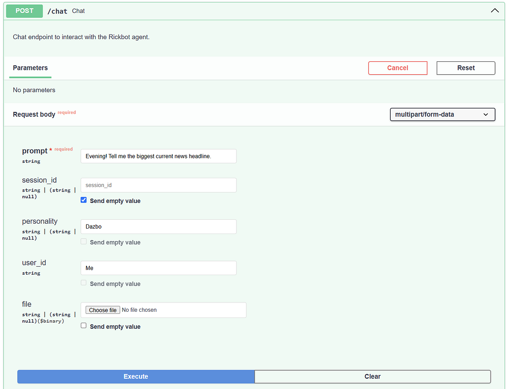 Send a request from the UI