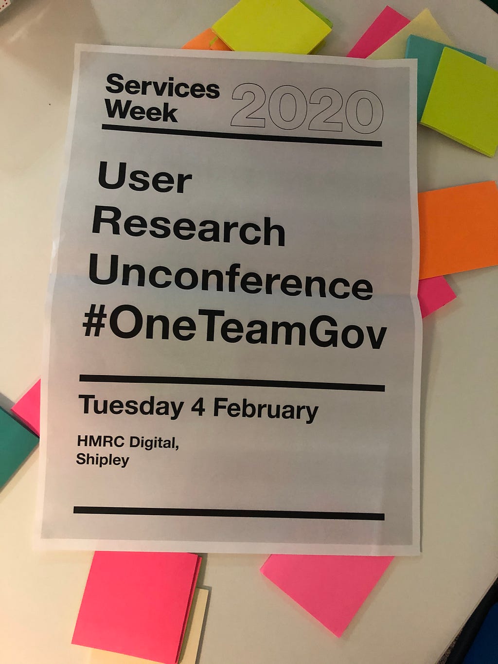 Photo of User Research Unconference poster