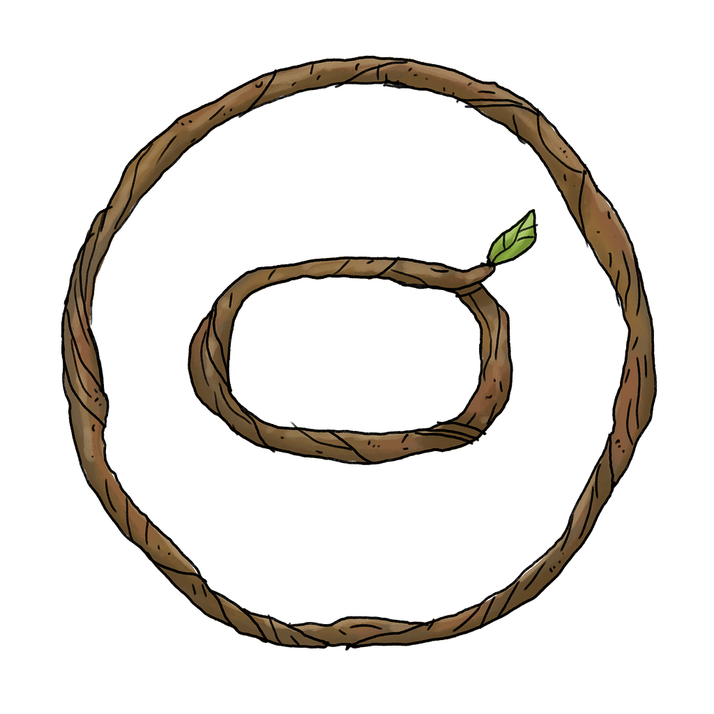 Curio Logo drawn with branches of a tree