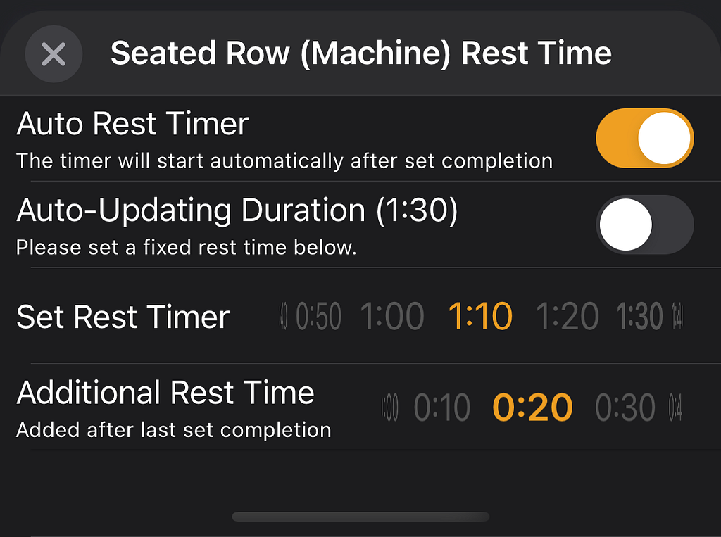 Set a fixed rest time instead of an auto-updating rest time.