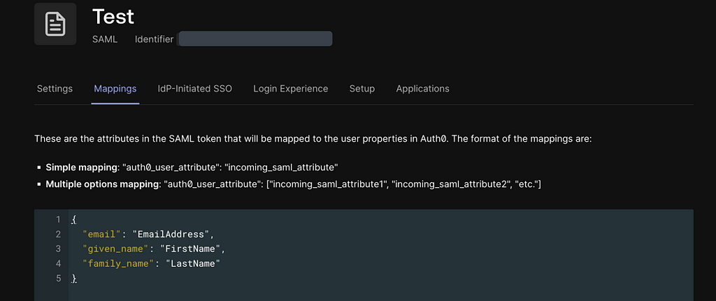 Attribute Mappings in Auth0.