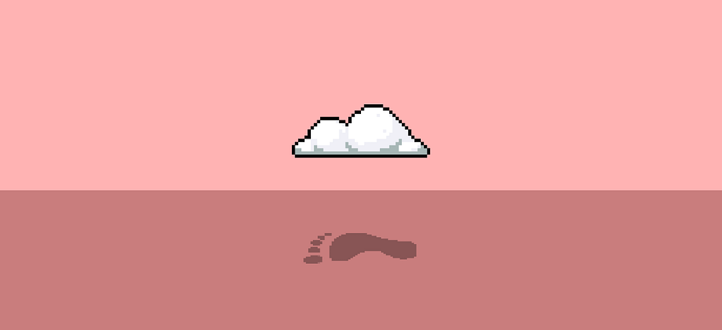 A cloud having a footprint-like shadow