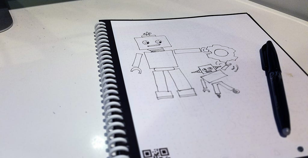 Rocketbook sketch of some robots