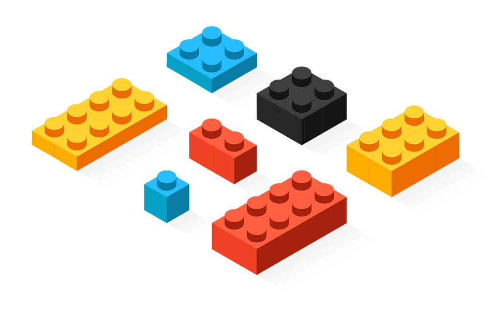Illustration of colourful lego blocks