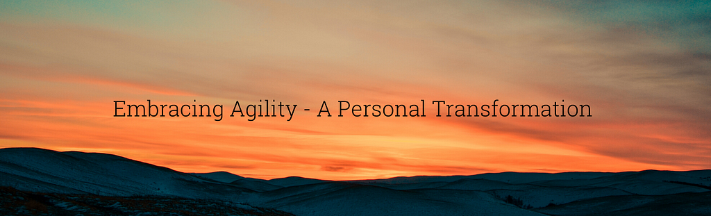 agile transformation personal journey