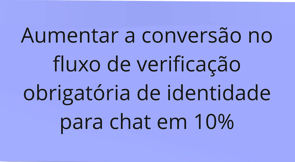 Aumentar a conversão no fluxo de verificação obrigatória de identidade para chat em 10%