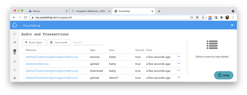 couchdrop cloud sftp extract transform load workflow