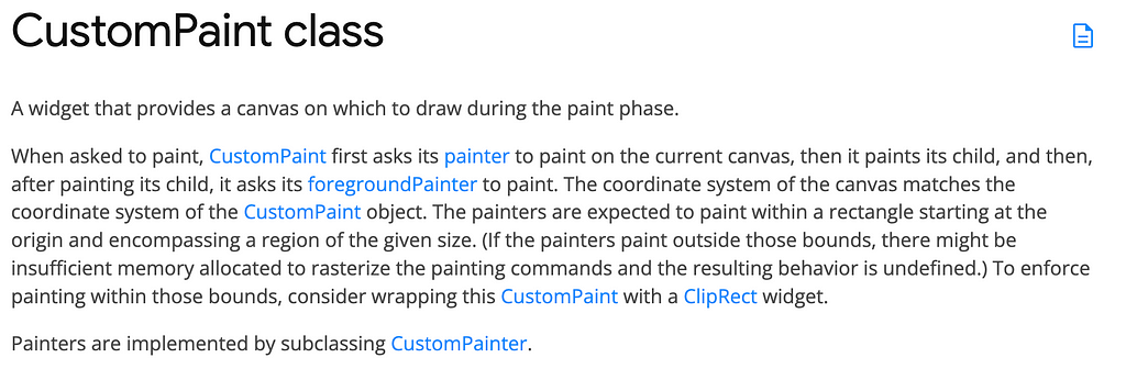 Custom Paint explanation from Flutter Doc