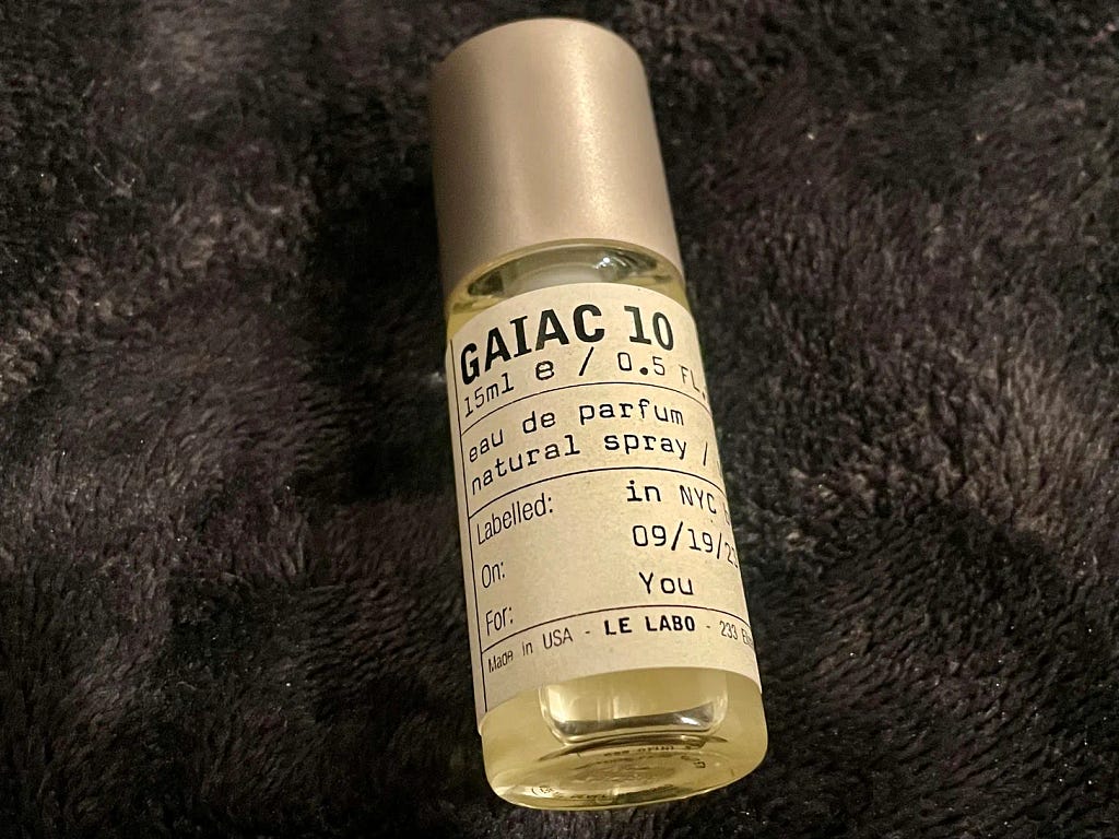 My current favorite perfume — Gaiac 10 by Le Labo