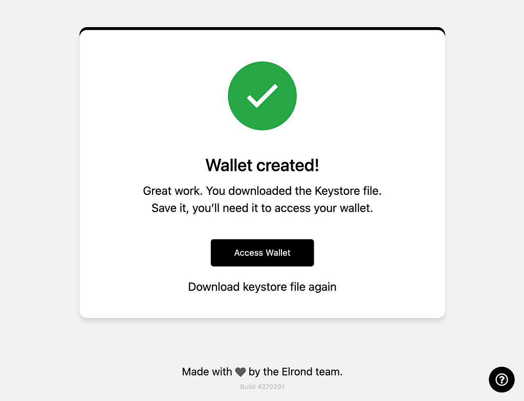 Elrond DevNet Wallet Created