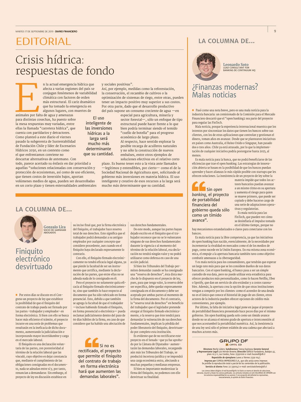 Columna ¿Finanzas modernas? Malas noticias, por Leonardo Soto, lead consultant for Banking en Continuum.