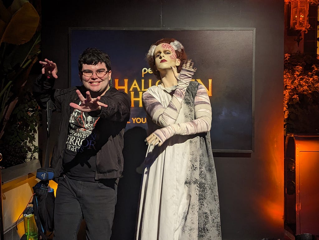 Caddy and the Bride of Frankenstein at Halloween Horror Nights