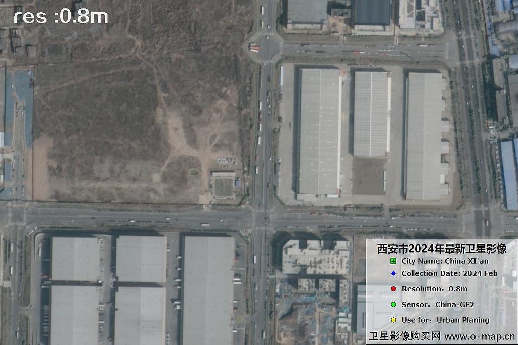 0.8m GF2 satellite images of Xi’an in City in Feb, 2024