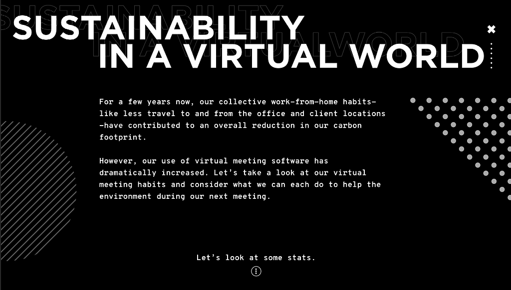 Sustainability in a virtual world infographic