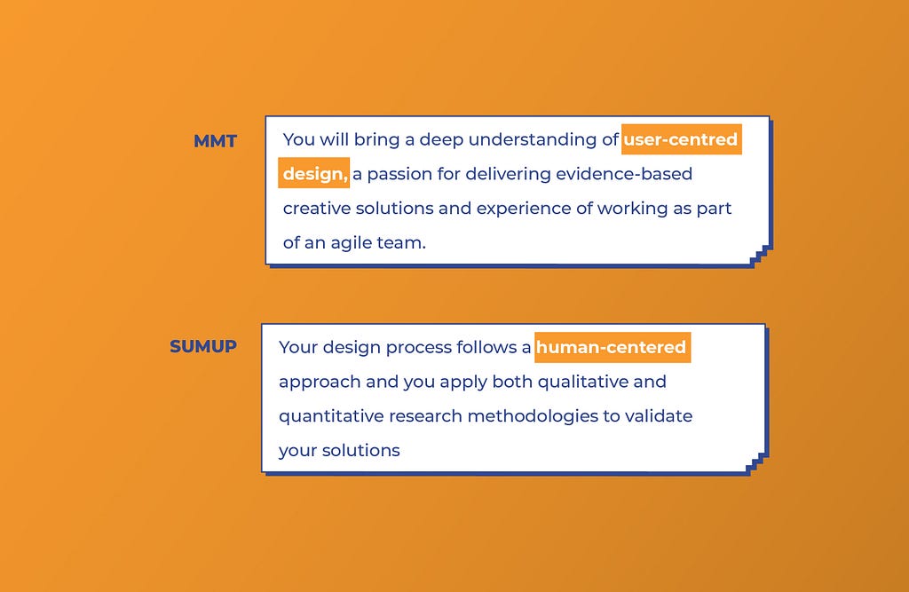MMT and Sumup look for User-centered design skills from UI designers
