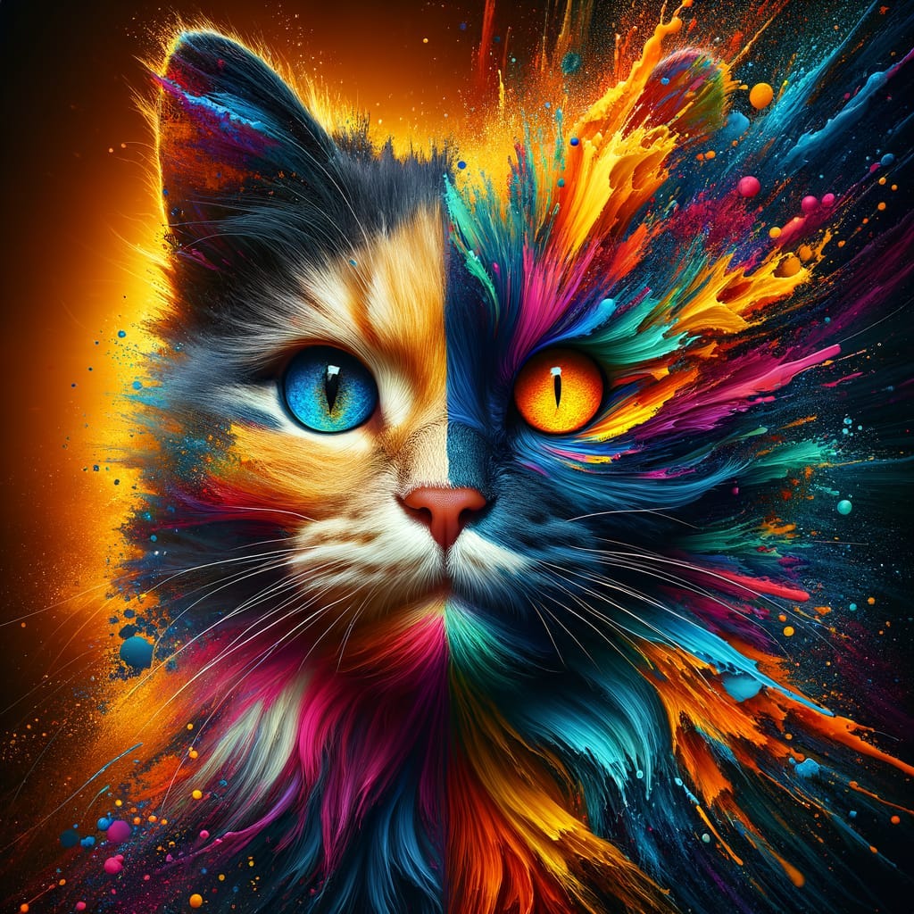 Technicolour cat, art