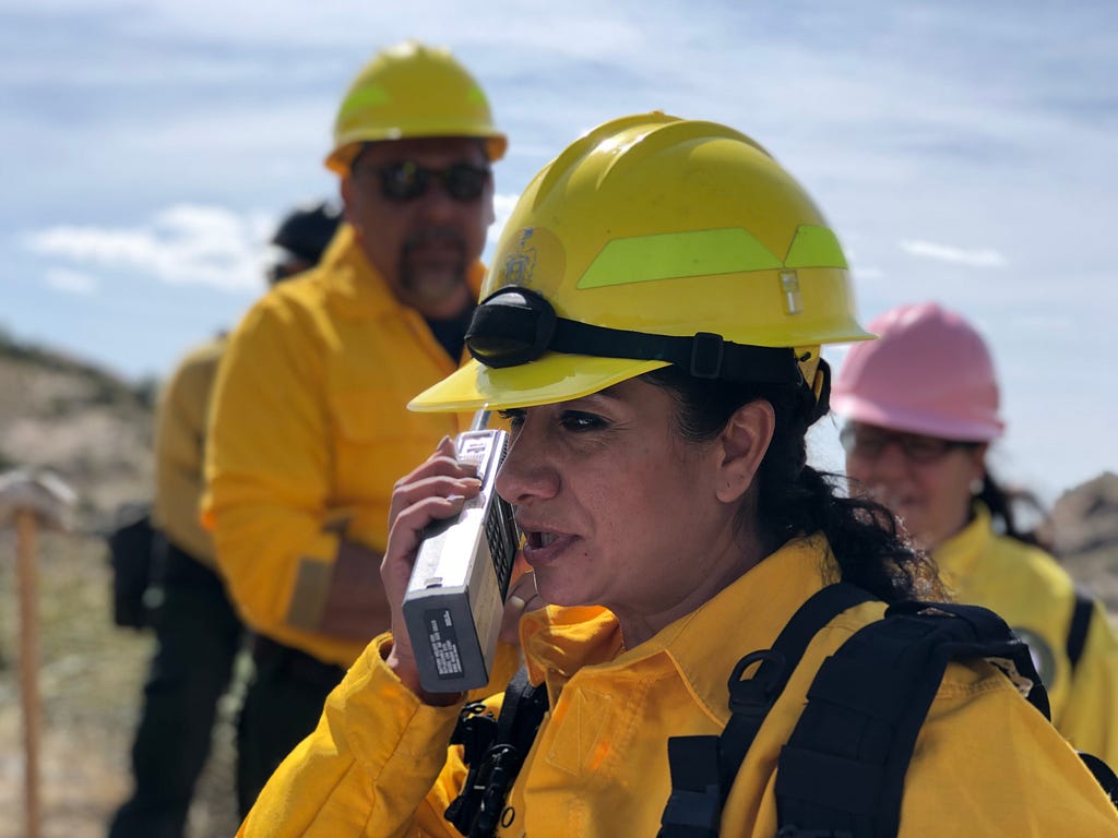Irma Rebecca Gonzalez on duty as one of the only female firefighters in Mexico.