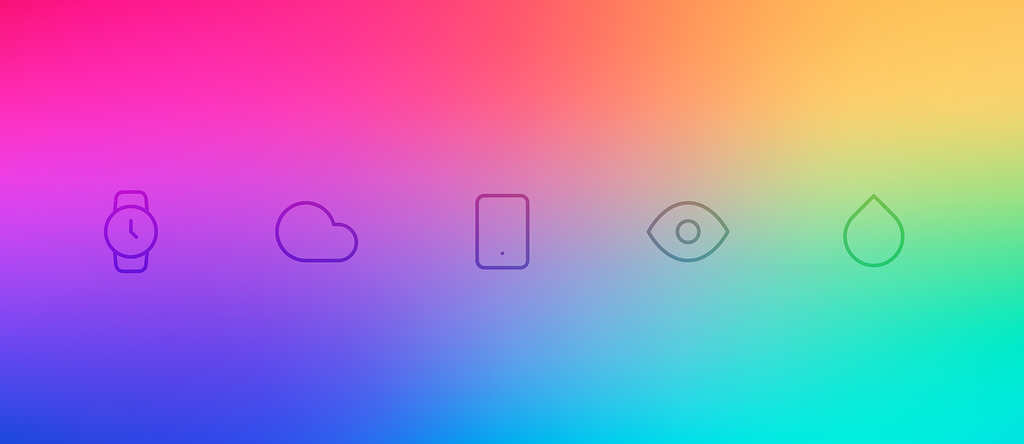 Gradient background with icons