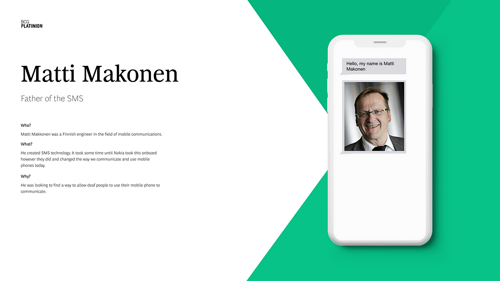 Matti Makonen, the “father” of the SMS