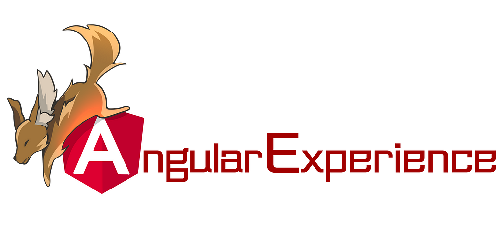 Angular Experience Podcast Logo, fox jumping down from A