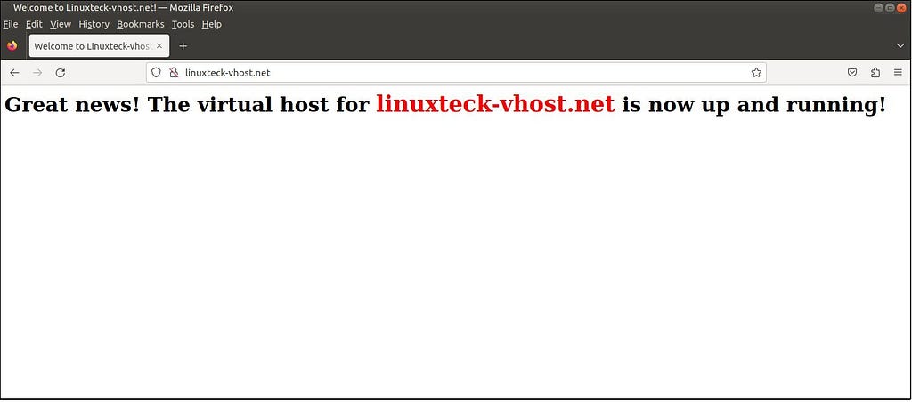 Apache Virtual host in linux