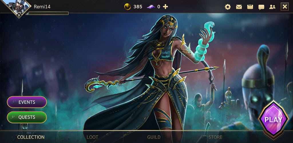 Myria x Crystals of Fate in-game menu