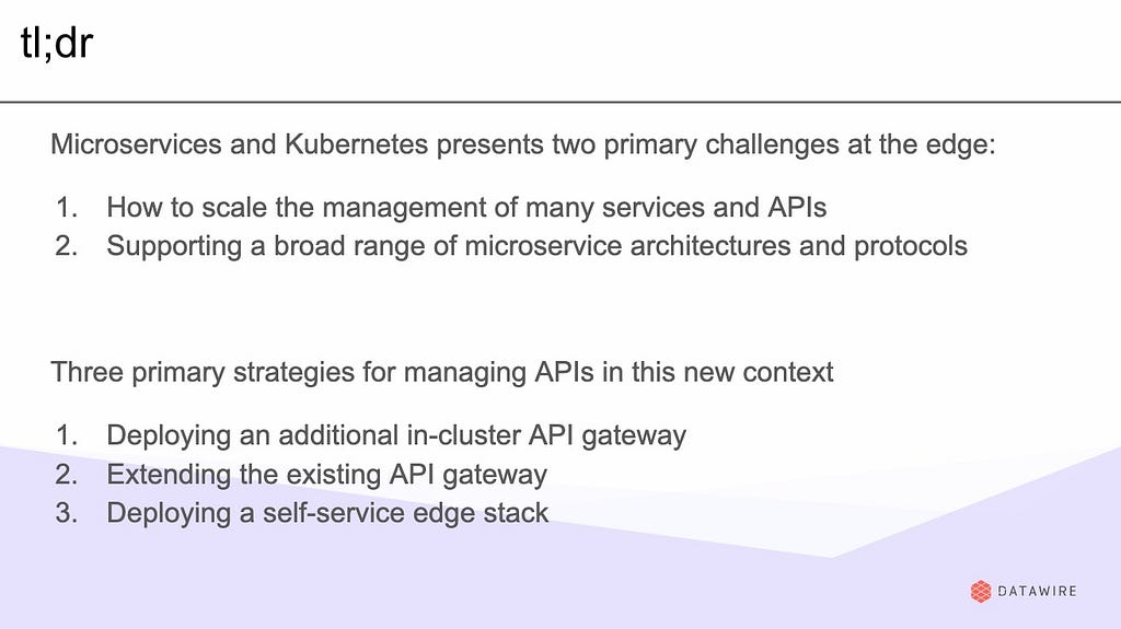 Effective Management of APIs and the Edge when Adopting Kubernetes