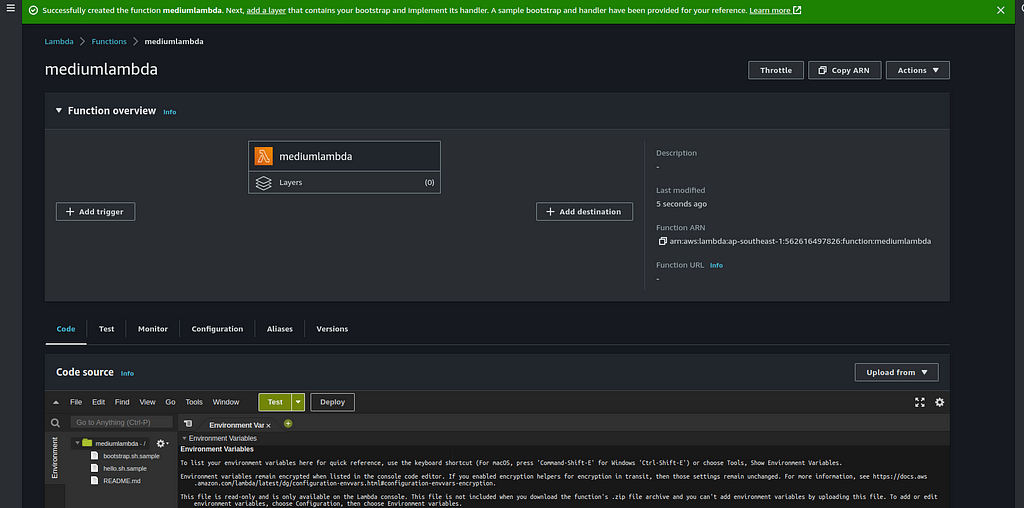 lambda function dashboard