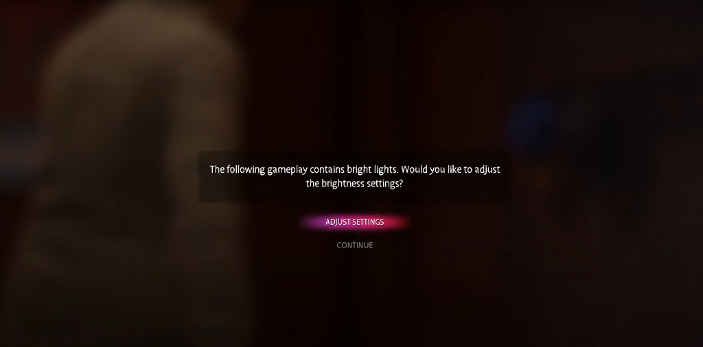 A content warning for bright lighting in the game Life Is Strange: True Colors.