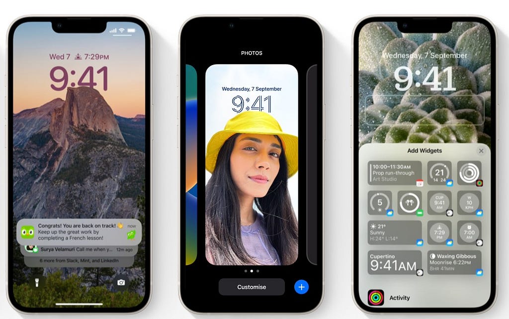 New lock screen in iOS 16 in iPhones