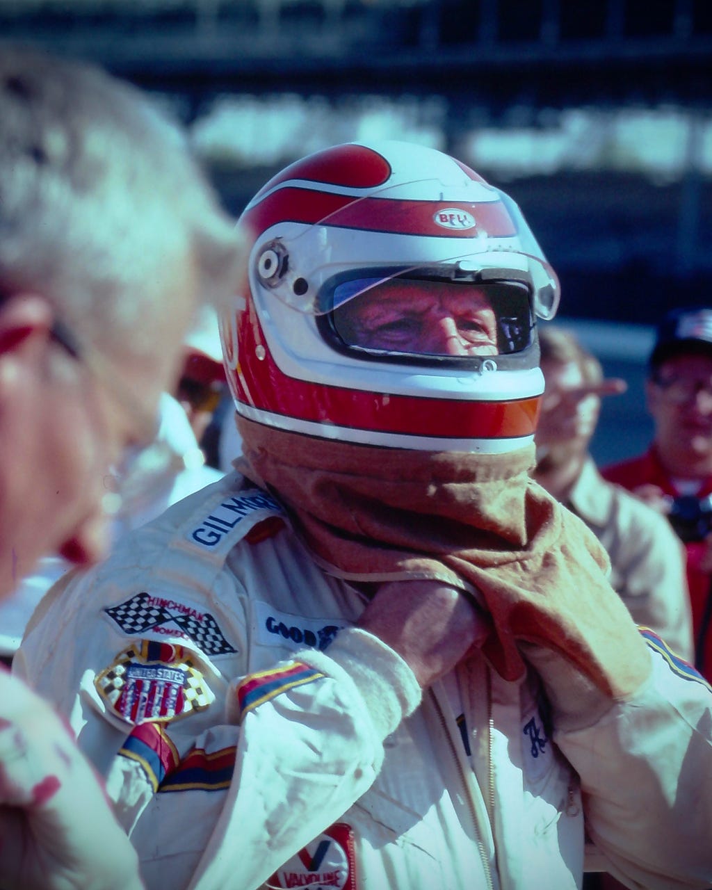 A.J. Foyt in the pits at Indy in about 1979. Photo by the author.