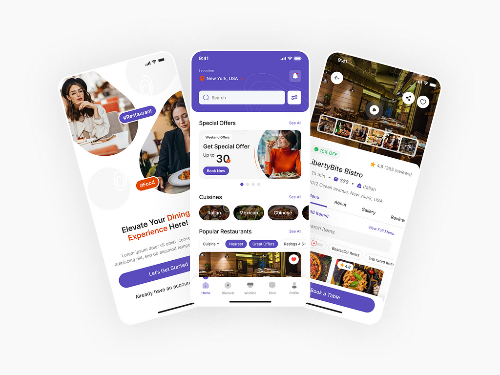 Restaurant Reservation Mobile App UIUX Design | Table Booking App | Figma