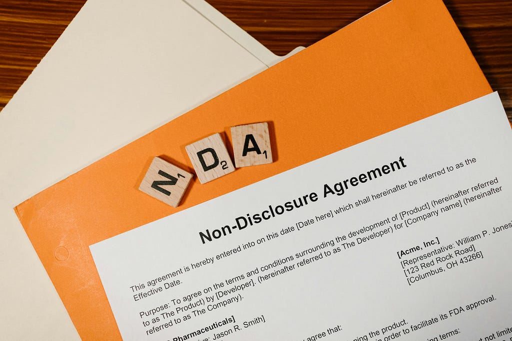 Image of a non-disclosure agreement
