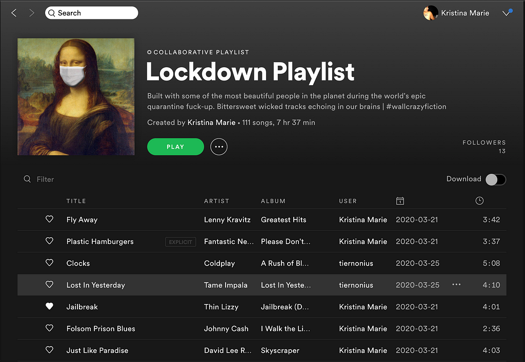 A Lockdown Playlist built with some of the most beautiful people in the world