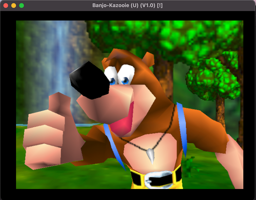 A screenshot of Banjo-Kazooie running on an emulator