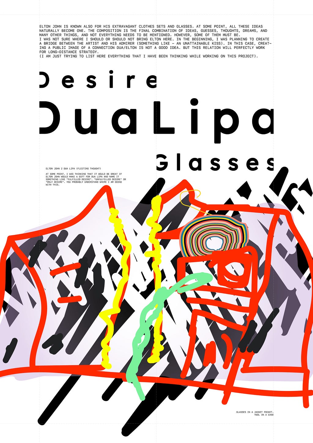 Dua Lipa is an English singer with a high level of sexuality. “Desire” is a glasses gift set for Dua, legendary Elton John, Stefan Sagmeister, and their admirers.