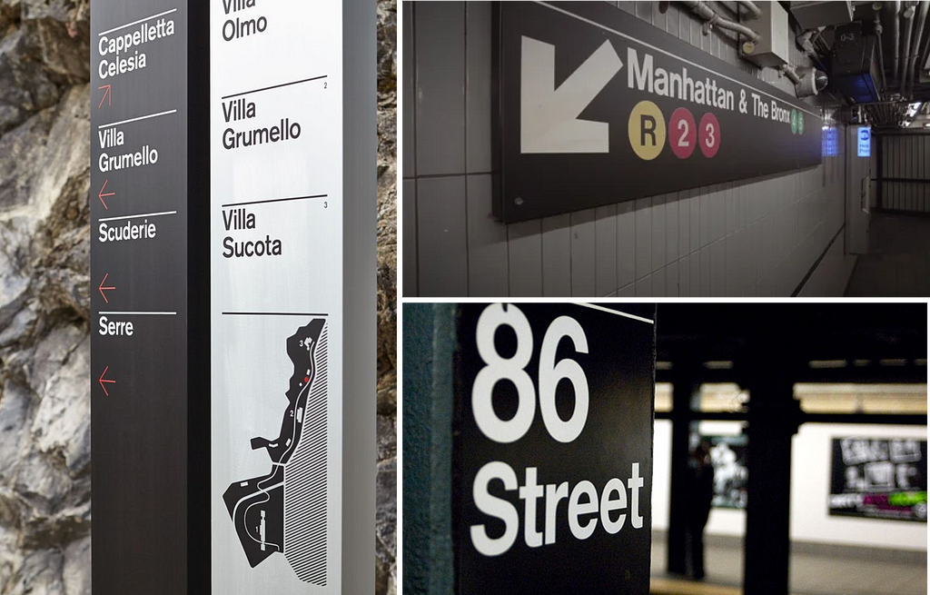 Images of Helvetica’s neutrality and clarity in signage