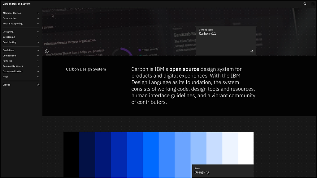 IBM — Carbon Design System örneği.