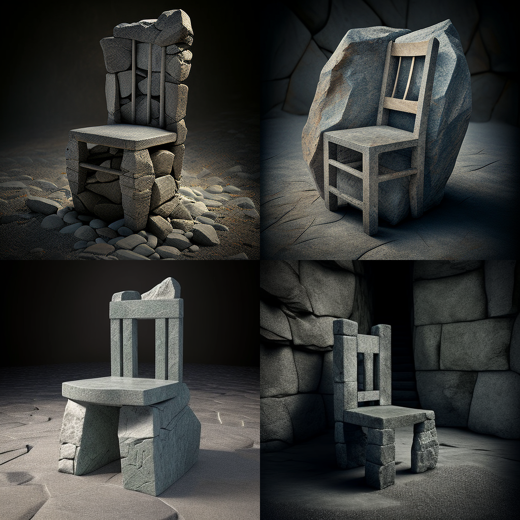 chairs, stone