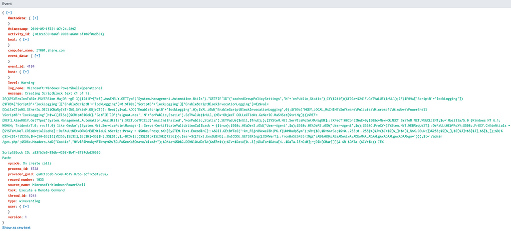 Suspicious powershell event
