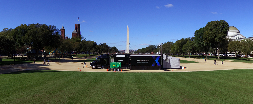 Black C-TOC truck at the national mall with the Washington Monument in the background