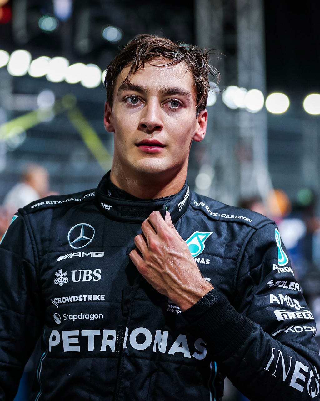 George Russell after the incident in Marina Bay 2023 Singapore Grand Prix