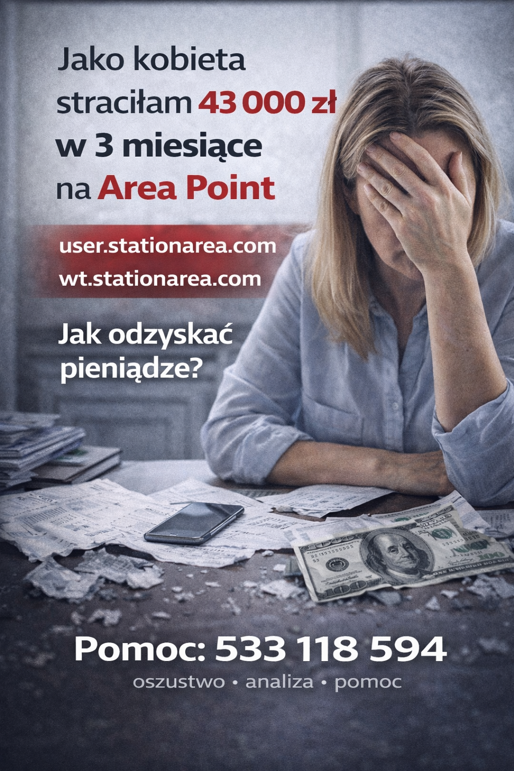 Area Point — opinie. Straciłam 43 000 zł w 3 miesiące na user.stationarea.com