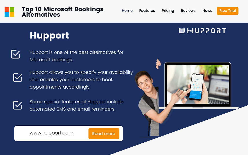 Hupport Microsoft booking system