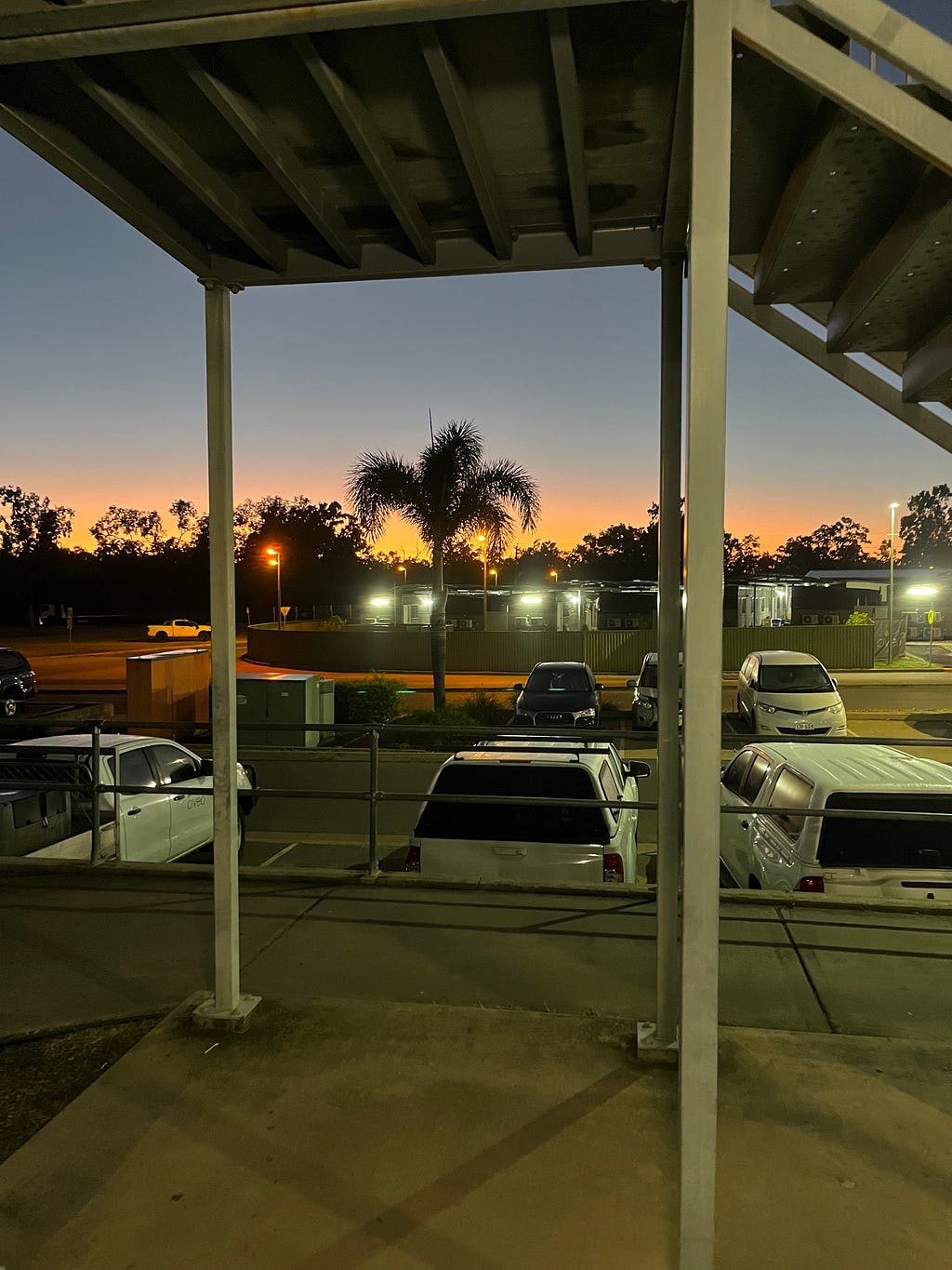 Sunrise at mining camp in Queensland