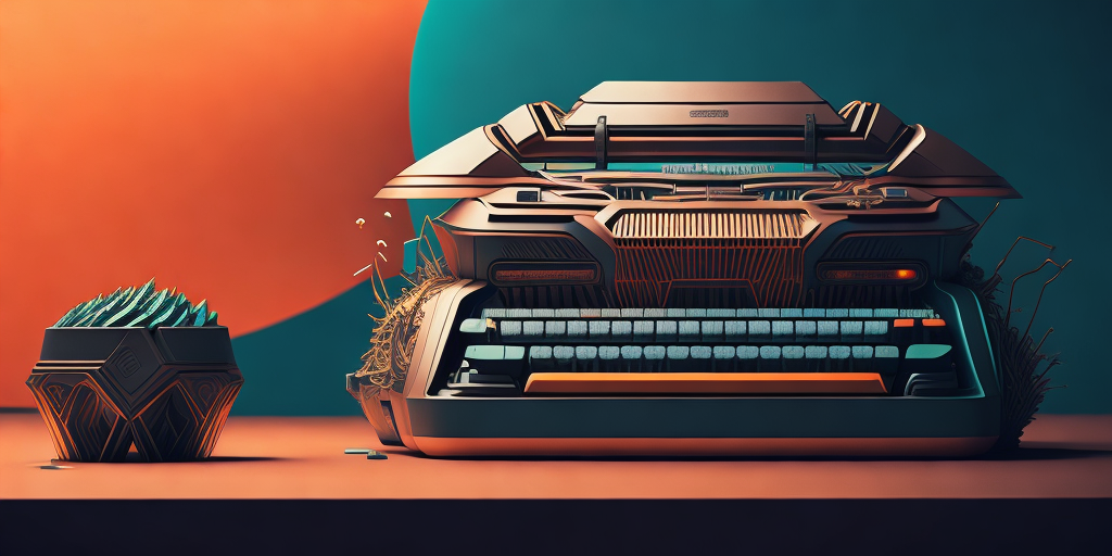 An impossible retro futuristic typewriter